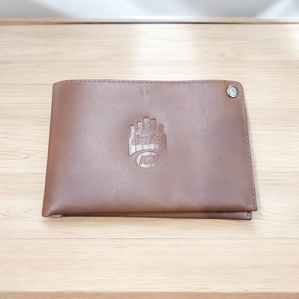 Coca Cola IGA Brown Leather Wallet